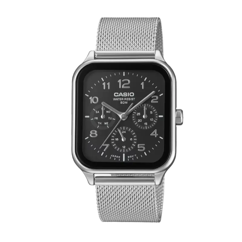 Japan Casio Multifunction Dial Mesh Band Men's Watch- MTP-M306M-1AV